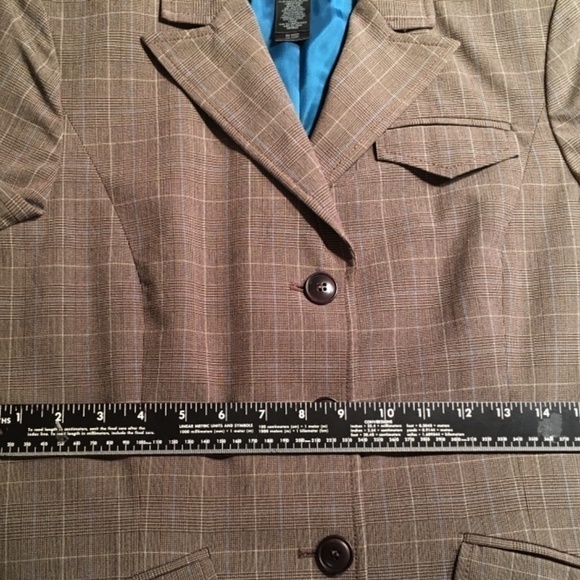 kenneth COLE Brown/Blue GLEN PLAID/Windowpane Career BLAZER, Size 10 - Picture 5 of 9